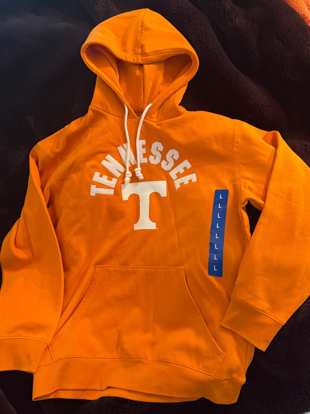 Champion Orange Tennessee Crewneck Hoodie with White Logo & Kangaroo Pocket